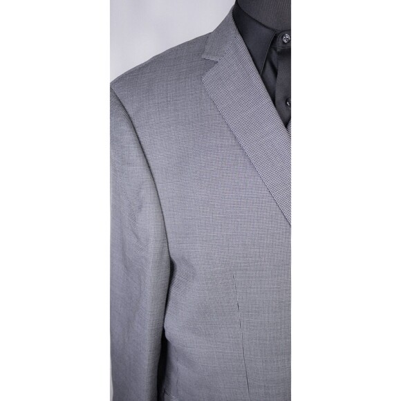 Calvin Klein Slim Men's Sport Coat Blazer Two Button Texture Gray Wool/Silk 52R - Picture 5 of 13